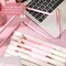 9 Pcs Ballpoint Pens Set Metal Crystal Diamond Glitter Pens for Journaling Black Ink Pretty Cute Things Fancy Stationery Gifts for Women Girls Birthday Home Office Desk(Pink)